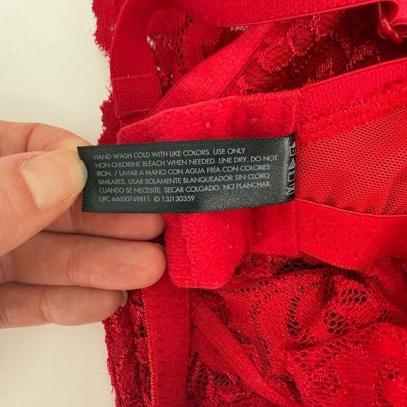 Smart & Sexy Signature Lace Unlined Underwire Bra Floral Red Women 38D New - Picture 6 of 9
